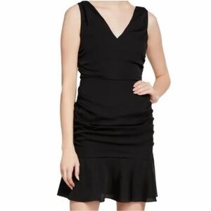 Milly Pam Silk Ruched Flounce Dress Black Size 2
